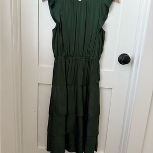 Banana Republic Dark Green Midi Dress